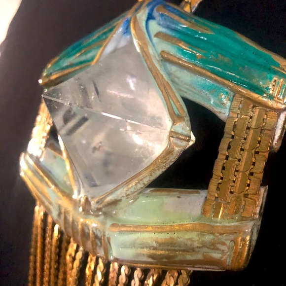 SOLD - Adina Mills Quartz Waterfall Statement Necklace - One of a kind! - Picture 4 of 7